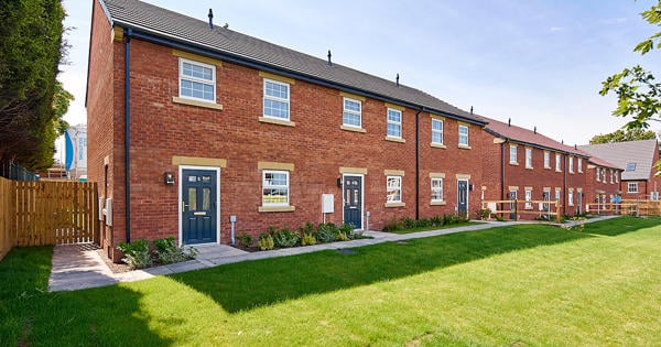 Image of the front of properties at Purston Grange, Featherstone.